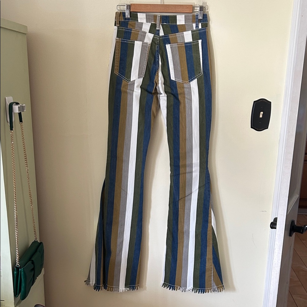 Altar'd State Multicolor Striped Flare Bell Bottom Jeans Size XS - Picture 5 of 15